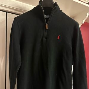 Polo Ralph Lauren black sweater size small with red horse on front. like new!
